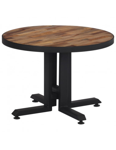 Tavolino da Salotto Rotondo Ø55x40cm Massello Teak di Recupero