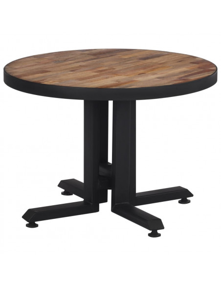 Tavolino da Salotto Rotondo Ø55x40cm Massello Teak di Recupero