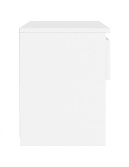 Comodino Bianco 40x30x39 cm in Legno Ingegnerizzato