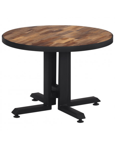 Tavolino da Salotto Rotondo Ø55x40cm Massello Teak di Recupero