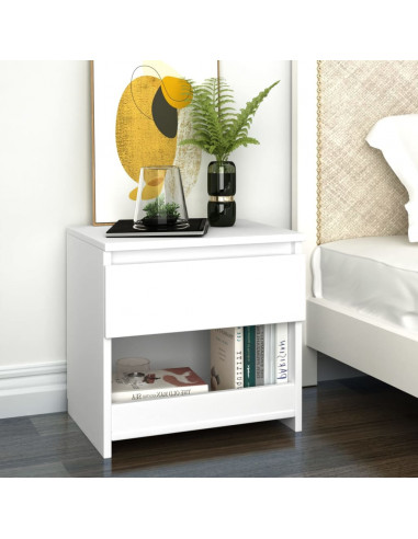 Comodini 2 pz Bianco 40x30x39 cm in Legno Ingegnerizzato