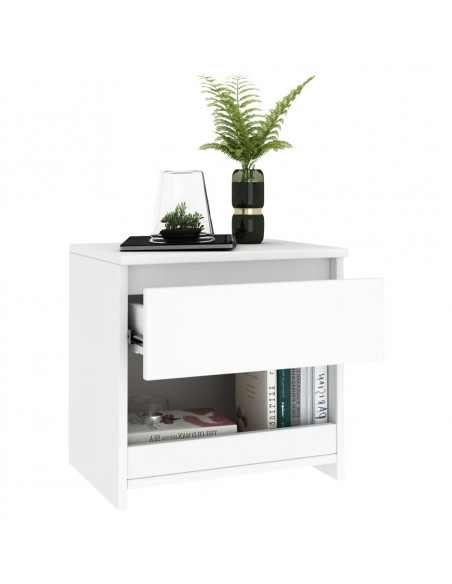 Comodini 2 pz Bianco 40x30x39 cm in Legno Ingegnerizzato