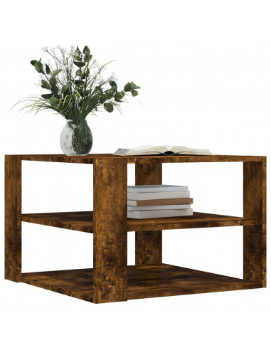 Tavolino Salotto Rovere Fumo 59,5x59,5x40 cm Legno Multistrato