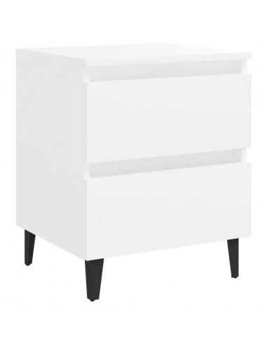 Comodino Bianco 40x35x50 cm in Legno Multistrato