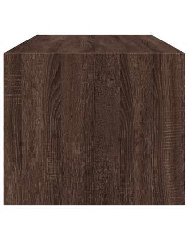 Tavolino Salotto con Ante in Vetro Rovere Marrone 102x50x42 cm