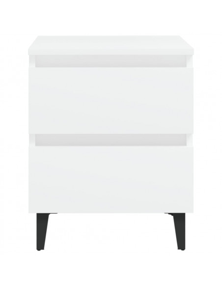 Comodini 2 pz Bianco Lucido 40x35x50 cm in Legno Multistrato