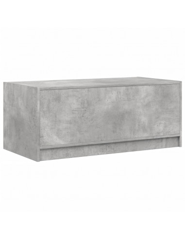 Tavolino Salotto con Ante in Vetro Grigio Cemento 102x50x42 cm