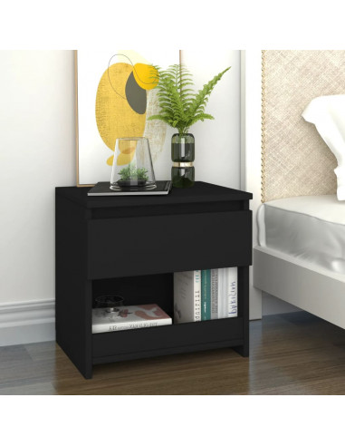 Comodini 2 pz Neri 40x30x39 cm in Legno Multistrato