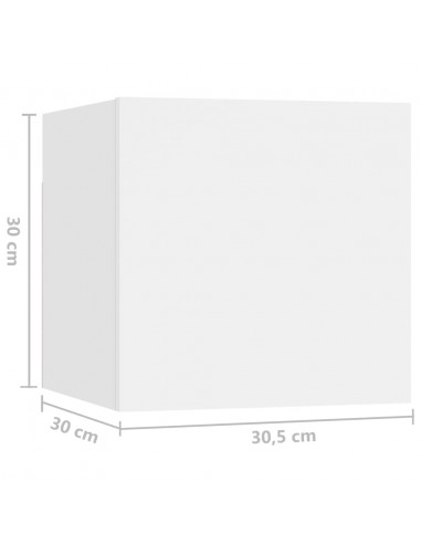 Comodini Bianchi 2 pz 30,5x30x30 cm in Truciolato