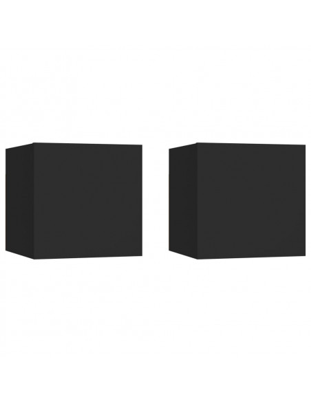 Comodini Neri 2 pz 30,5x30x30 cm in Truciolato