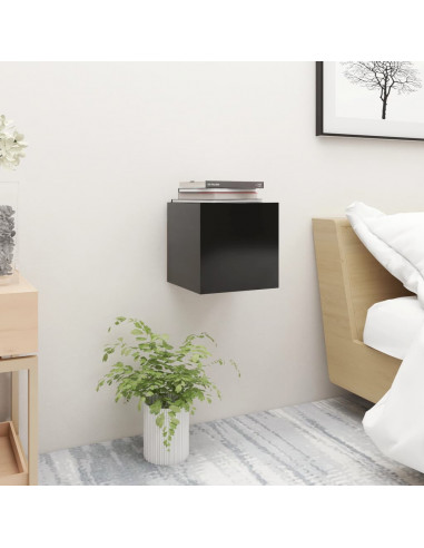 Comodini Neri 2 pz 30,5x30x30 cm in Truciolato