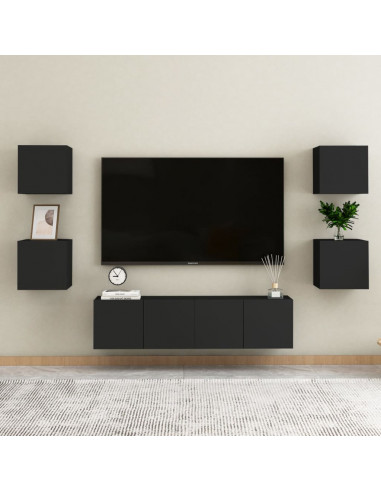 Comodini Neri 2 pz 30,5x30x30 cm in Truciolato