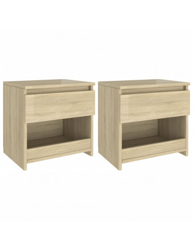 Comodini 2pz Rovere Sonoma 40x30x39 cm in Legno Multistrato
