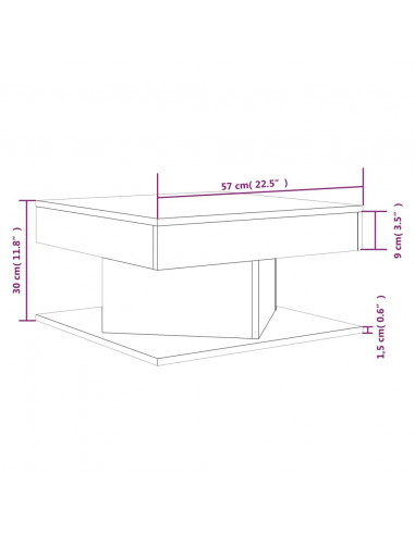 Tavolino da Salotto Grigio Sonoma 57x57x30 cm Legno Multistrato