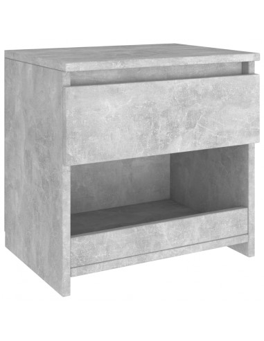 Comodino Grigio Cemento 40x30x39 cm in Legno Multistrato