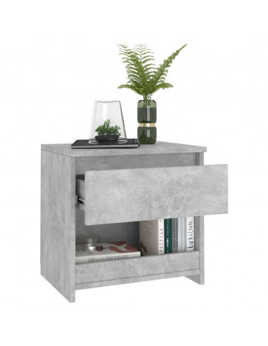 Comodino Grigio Cemento 40x30x39 cm in Legno Multistrato