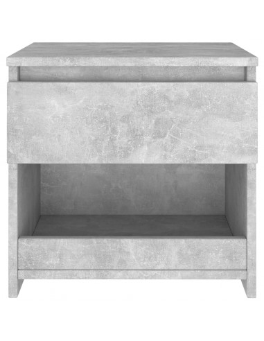 Comodino Grigio Cemento 40x30x39 cm in Legno Multistrato
