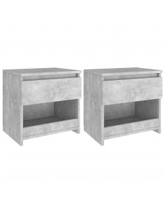 Comodini 2pz Grigio Cemento 40x30x39 cm in Legno Multistrato 2
