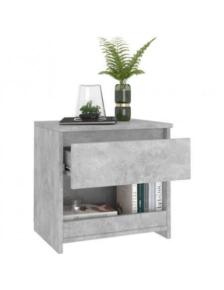 Comodini 2pz Grigio Cemento 40x30x39 cm in Legno Multistrato