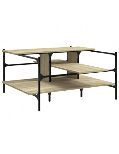 Tavolino Salotto Rovere Sonoma 100x100x48,5cm Legno Multistrato