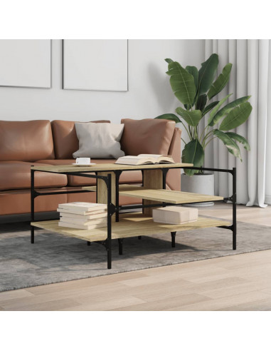 Tavolino Salotto Rovere Sonoma 100x100x48,5cm Legno Multistrato