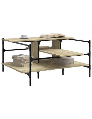 Tavolino Salotto Rovere Sonoma 100x100x48,5cm Legno Multistrato