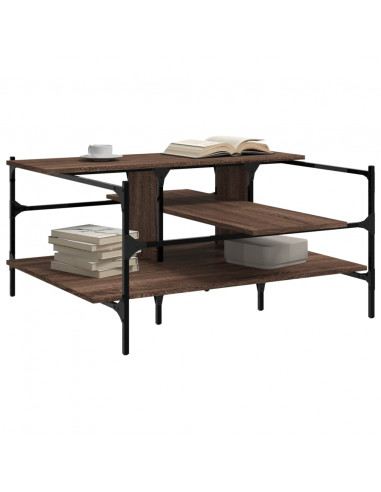 Tavolino Salotto Rovere Marrone 100x100x48,5 Legno Multistrato