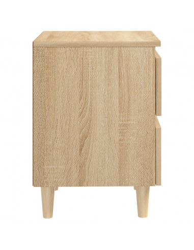 Comodino con Gambe in Pino Massello Rovere Sonoma 40x35x50 cm