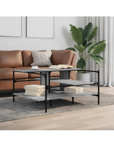 Tavolino Salotto Grigio Sonoma 100x100x48,5cm Legno Multistrato