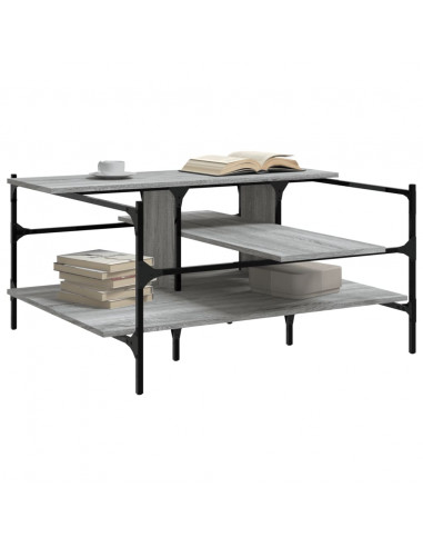 Tavolino Salotto Grigio Sonoma 100x100x48,5cm Legno Multistrato