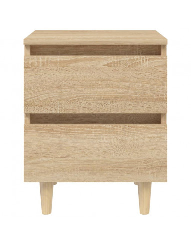 Comodini con Gambe Pino Massello 2pz Rovere Sonoma 40x35x50 cm
