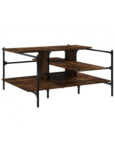 Tavolino Salotto Rovere Fumo 100x100x48,5cm Legno Multistrato