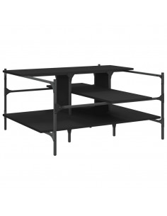 Tavolino da Salotto Nero 100x100x48,5 cm in Legno Multistrato 2