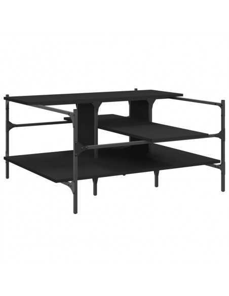 Tavolino da Salotto Nero 100x100x48,5 cm in Legno Multistrato