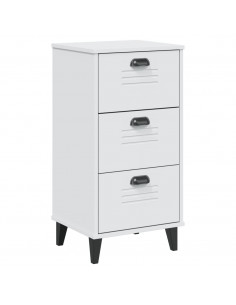 Comodino VIKEN Bianco in Legno Massello di Pino 2
