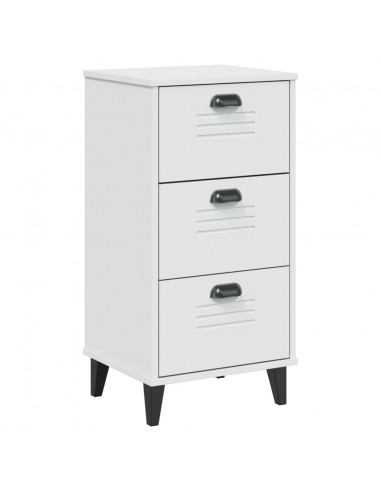 Comodino VIKEN Bianco in Legno Massello di Pino