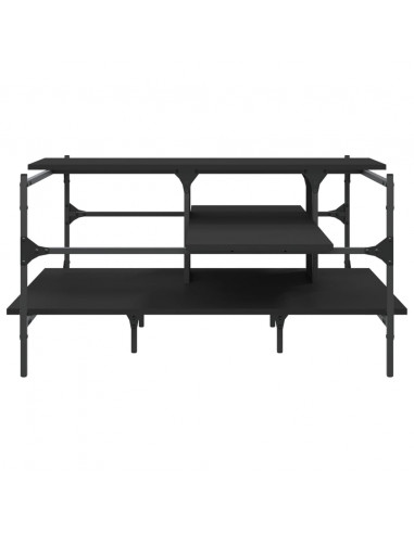 Tavolino da Salotto Nero 100x100x48,5 cm in Legno Multistrato