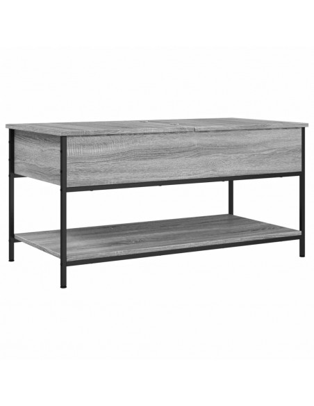 Tavolino Salotto Grigio Sonoma 100x50x50 cm Multistrato Metallo