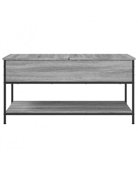 Tavolino Salotto Grigio Sonoma 100x50x50 cm Multistrato Metallo