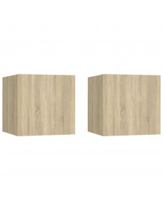 Comodini 2 pz Rovere Sonoma 30,5x30x30 cm in Truciolato 2