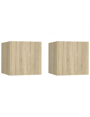 Comodini 2 pz Rovere Sonoma 30,5x30x30 cm in Truciolato