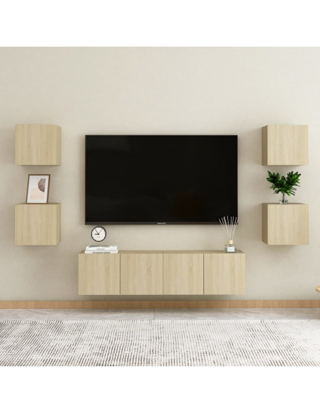 Comodini 2 pz Rovere Sonoma 30,5x30x30 cm in Truciolato