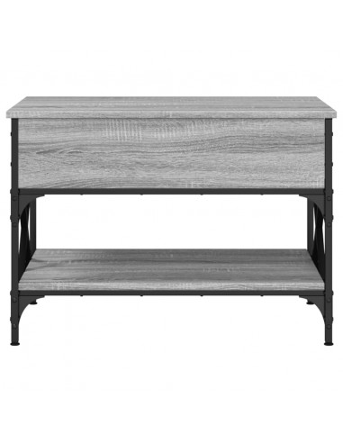 Tavolino Salotto Grigio Sonoma 70x50x50 cm Multistrato Metallo