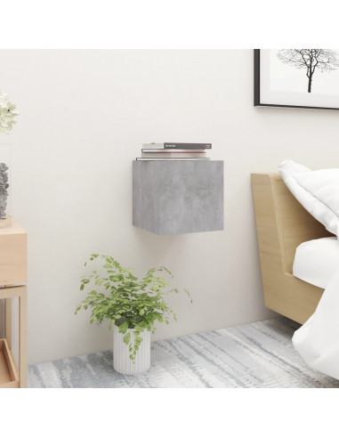 Comodini Grigio Cemento 2 pz 30,5x30x30 cm in Truciolato