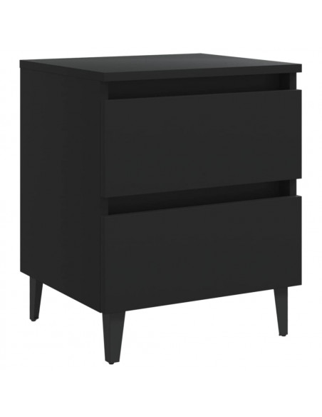 Comodino Nero 40x35x50 cm in Legno Multistrato