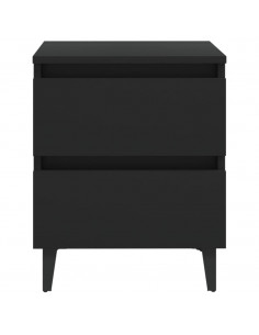 Comodino Nero 40x35x50 cm in Legno Multistrato 2