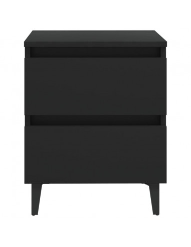 Comodino Nero 40x35x50 cm in Legno Multistrato