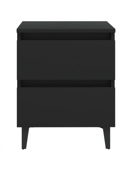 Comodino Nero 40x35x50 cm in Legno Multistrato