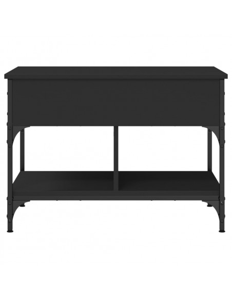 Tavolino da Salotto Nero 70x50x50cm Legno Multistrato Metallo