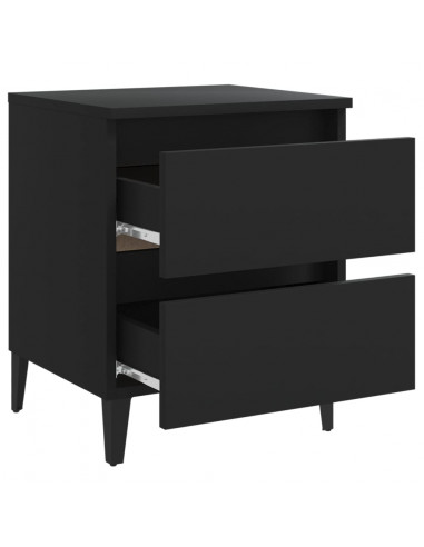 Comodino Nero 40x35x50 cm in Legno Multistrato